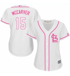Women's Majestic St. Louis Cardinals #15 Tim McCarver Replica White Fashion Cool Base MLB Jersey
