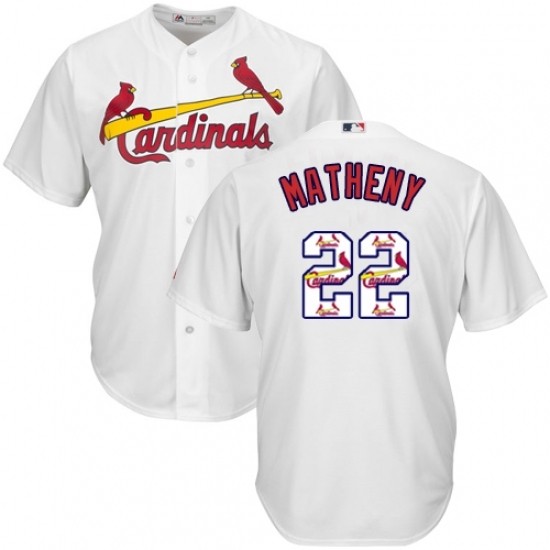 Men's Majestic St. Louis Cardinals #22 Mike Matheny Authentic White Team Logo Fashion Cool Base MLB Jersey Men's Majestic St. Louis Cardinals #22 Mike Matheny Authentic White Team Logo Fashion Cool Base MLB Jersey