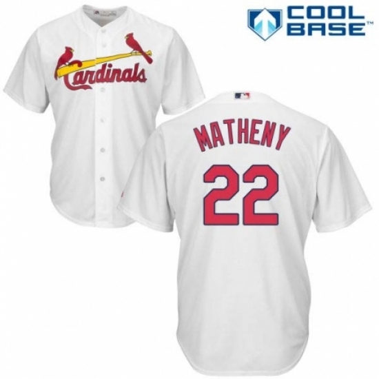 Men's Majestic St. Louis Cardinals #22 Mike Matheny Replica White Home Cool Base MLB Jersey Men's Majestic St. Louis Cardinals #22 Mike Matheny Replica White Home Cool Base MLB Jersey