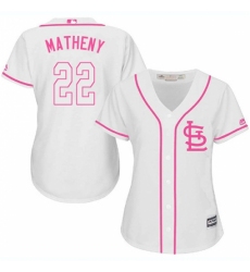 Women's Majestic St. Louis Cardinals #22 Mike Matheny Replica White Fashion Cool Base MLB Jersey Women's Majestic St. Louis Cardinals #22 Mike Matheny Replica White Fashion Cool Base MLB Jersey
