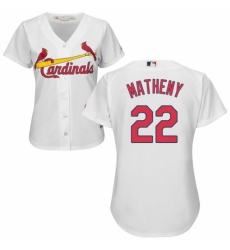 Women's Majestic St. Louis Cardinals #22 Mike Matheny Replica White Home Cool Base MLB Jersey
