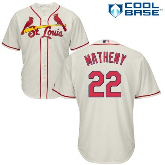 Youth Majestic St. Louis Cardinals #22 Mike Matheny Replica Cream Alternate Cool Base MLB Jersey Youth Majestic St. Louis Cardinals #22 Mike Matheny Replica Cream Alternate Cool Base MLB Jersey