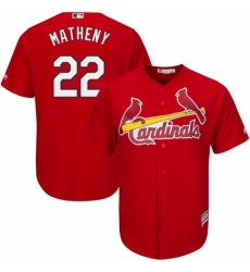 Youth Majestic St. Louis Cardinals #22 Mike Matheny Replica Red Alternate Cool Base MLB Jersey