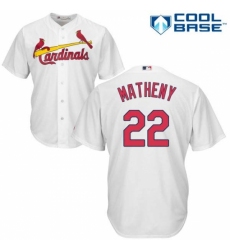 Youth Majestic St. Louis Cardinals #22 Mike Matheny Replica White Home Cool Base MLB Jersey