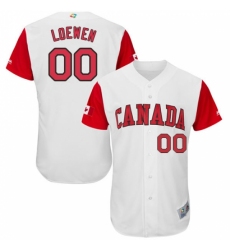 Men's Canada Baseball Majestic #00 Adam Loewen White 2017 World Baseball Classic Authentic Team Jersey
