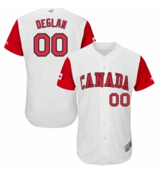 Men's Canada Baseball Majestic #00 Kellin Deglan White 2017 World Baseball Classic Authentic Team Jersey