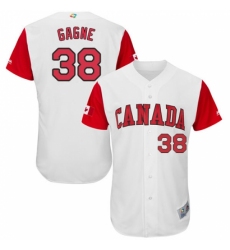 Men's Canada Baseball Majestic #38 Eric Gagne White 2017 World Baseball Classic Authentic Team Jersey
