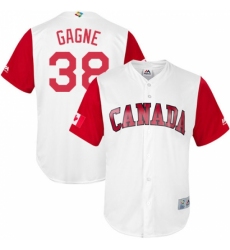 Men's Canada Baseball Majestic #38 Eric Gagne White 2017 World Baseball Classic Replica Team Jersey