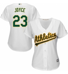 Women's Majestic Oakland Athletics #23 Matt Joyce Replica White Home Cool Base MLB Jersey