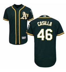 Men's Majestic Oakland Athletics #46 Santiago Casilla Green Flexbase Authentic Collection MLB Jersey