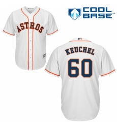 Youth Majestic Houston Astros #60 Dallas Keuchel Replica White Home Cool Base MLB Jersey