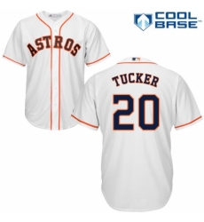 Men's Majestic Houston Astros #20 Preston Tucker Replica White Home Cool Base MLB Jersey