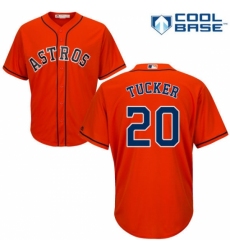 Youth Majestic Houston Astros #20 Preston Tucker Replica Orange Alternate Cool Base MLB Jersey