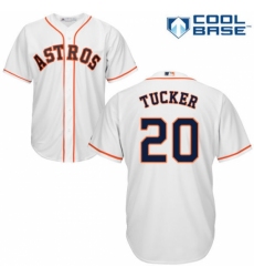 Youth Majestic Houston Astros #20 Preston Tucker Replica White Home Cool Base MLB Jersey