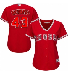 Women's Majestic Los Angeles Angels of Anaheim #43 Garrett Richards Replica Red Alternate MLB Jersey