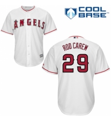Men's Majestic Los Angeles Angels of Anaheim #29 Rod Carew Replica White Home Cool Base MLB Jersey