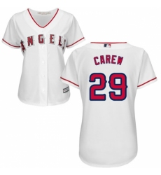 Women's Majestic Los Angeles Angels of Anaheim #29 Rod Carew Replica White Home Cool Base MLB Jersey