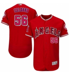 Men's Majestic Los Angeles Angels of Anaheim #56 Kole Calhoun Authentic Red Alternate Cool Base MLB Jersey