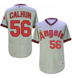 Men's Majestic Los Angeles Angels of Anaheim #56 Kole Calhoun Grey Flexbase Authentic Collection Cooperstown MLB Jersey