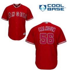 Women's Majestic Los Angeles Angels of Anaheim #56 Kole Calhoun Replica Red Alternate MLB Jersey