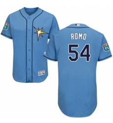 Men's Majestic Tampa Bay Rays #54 Sergio Romo Light Blue Flexbase Authentic Collection MLB Jersey