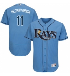 Men's Majestic Tampa Bay Rays #11 Adeiny Hechavarria Alternate Columbia Flexbase Authentic Collection MLB Jersey