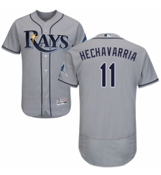 Men's Majestic Tampa Bay Rays #11 Adeiny Hechavarria Grey Flexbase Authentic Collection MLB Jersey