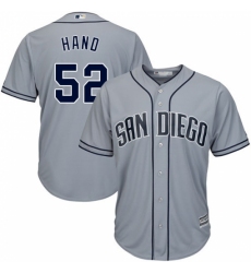 Men's Majestic San Diego Padres #52 Brad Hand Authentic Grey Road Cool Base MLB Jersey