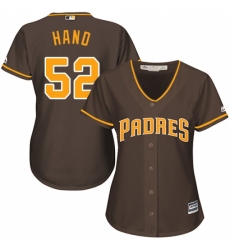 Women's Majestic San Diego Padres #52 Brad Hand Authentic Brown Alternate Cool Base MLB Jersey