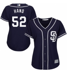 Women's Majestic San Diego Padres #52 Brad Hand Authentic Navy Blue Alternate 1 Cool Base MLB Jersey