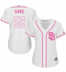 Women's Majestic San Diego Padres #52 Brad Hand Authentic White Fashion Cool Base MLB Jersey