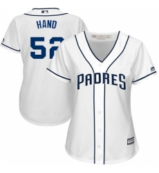 Women's Majestic San Diego Padres #52 Brad Hand Authentic White Home Cool Base MLB Jersey