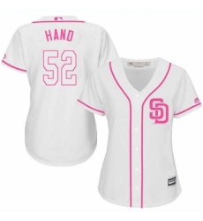 Women's Majestic San Diego Padres #52 Brad Hand Replica White Fashion Cool Base MLB Jersey