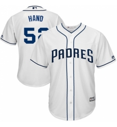 Youth Majestic San Diego Padres #52 Brad Hand Authentic White Home Cool Base MLB Jersey