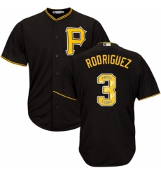 Men's Majestic Pittsburgh Pirates #3 Sean Rodriguez Authentic Black Team Logo Fashion Cool Base MLB Jersey