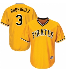 Men's Majestic Pittsburgh Pirates #3 Sean Rodriguez Replica Gold Alternate Cool Base MLB Jersey