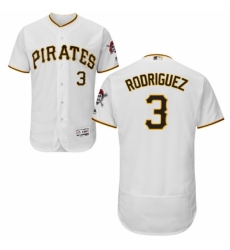 Men's Majestic Pittsburgh Pirates #3 Sean Rodriguez White Flexbase Authentic Collection MLB Jersey