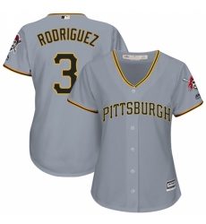 Women's Majestic Pittsburgh Pirates #3 Sean Rodriguez Authentic Grey Road Cool Base MLB Jersey