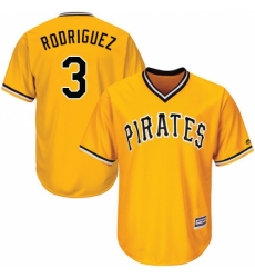 Youth Majestic Pittsburgh Pirates #3 Sean Rodriguez Authentic Gold Alternate Cool Base MLB Jersey