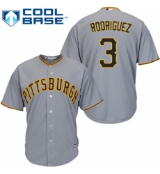 Youth Majestic Pittsburgh Pirates #3 Sean Rodriguez Authentic Grey Road Cool Base MLB Jersey