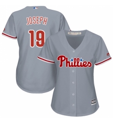 Women's Majestic Philadelphia Phillies #19 Tommy Joseph Replica Grey Road Cool Base MLB Jersey