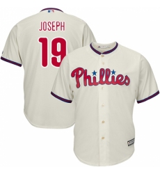 Youth Majestic Philadelphia Phillies #19 Tommy Joseph Authentic Cream Alternate Cool Base MLB Jersey