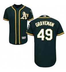 Men's Majestic Oakland Athletics #49 Kendall Graveman Green Flexbase Authentic Collection MLB Jersey