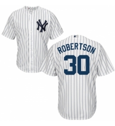 Men's Majestic New York Yankees #30 David Robertson Replica White Home MLB Jersey