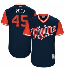 Men's Majestic Minnesota Twins #45 Phil Hughes 