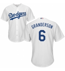 Men's Majestic Los Angeles Dodgers #6 Curtis Granderson Replica White Home Cool Base MLB Jersey