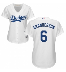 Women's Majestic Los Angeles Dodgers #6 Curtis Granderson Replica White Home Cool Base MLB Jersey