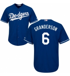 Youth Majestic Los Angeles Dodgers #6 Curtis Granderson Authentic Royal Blue Alternate Cool Base MLB Jersey