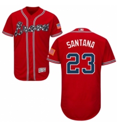 Men's Majestic Atlanta Braves #23 Danny Santana Red Flexbase Authentic Collection MLB Jersey