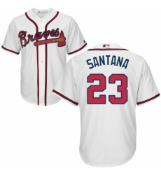 Men's Majestic Atlanta Braves #23 Danny Santana Replica White Home Cool Base MLB Jersey